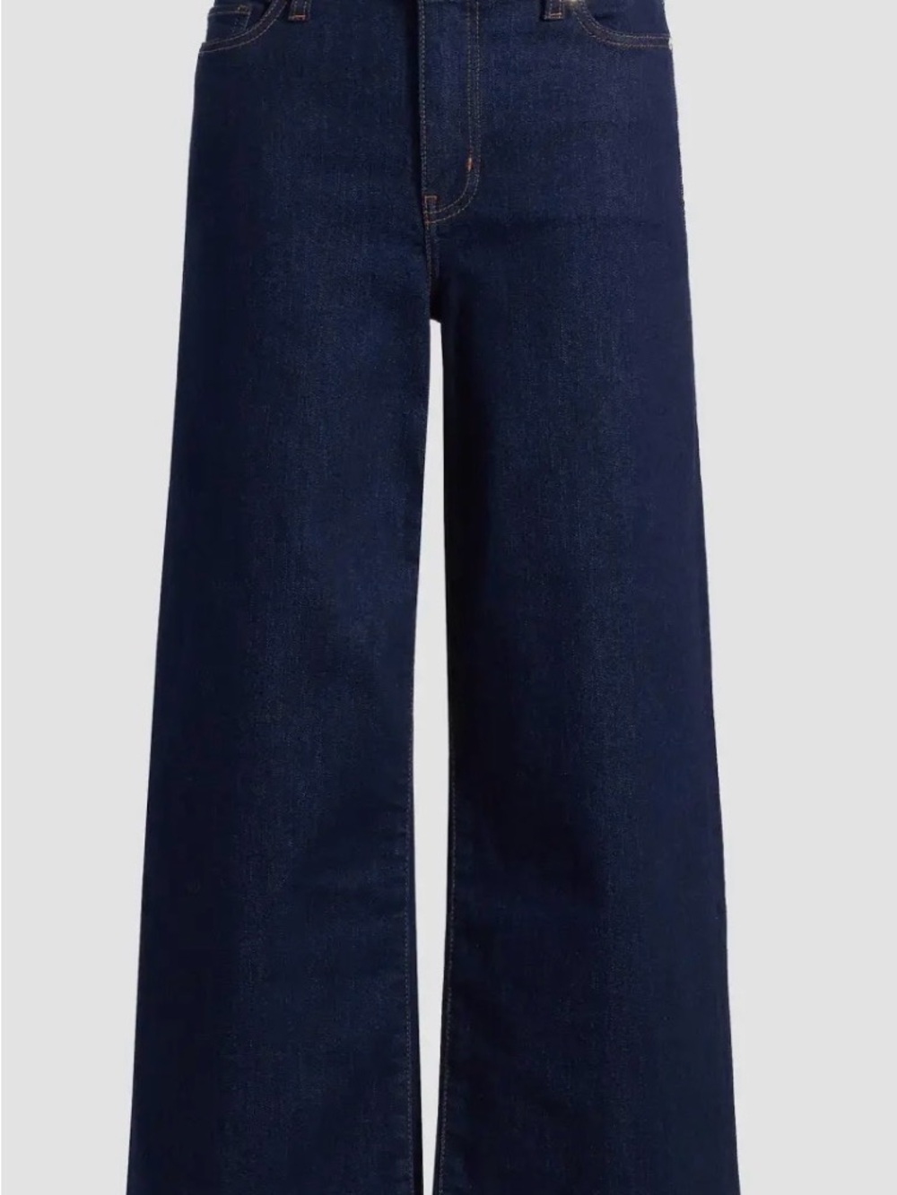 Frame Denim Wide-Leg Jeans in Dark Indigo Palazzo Crop